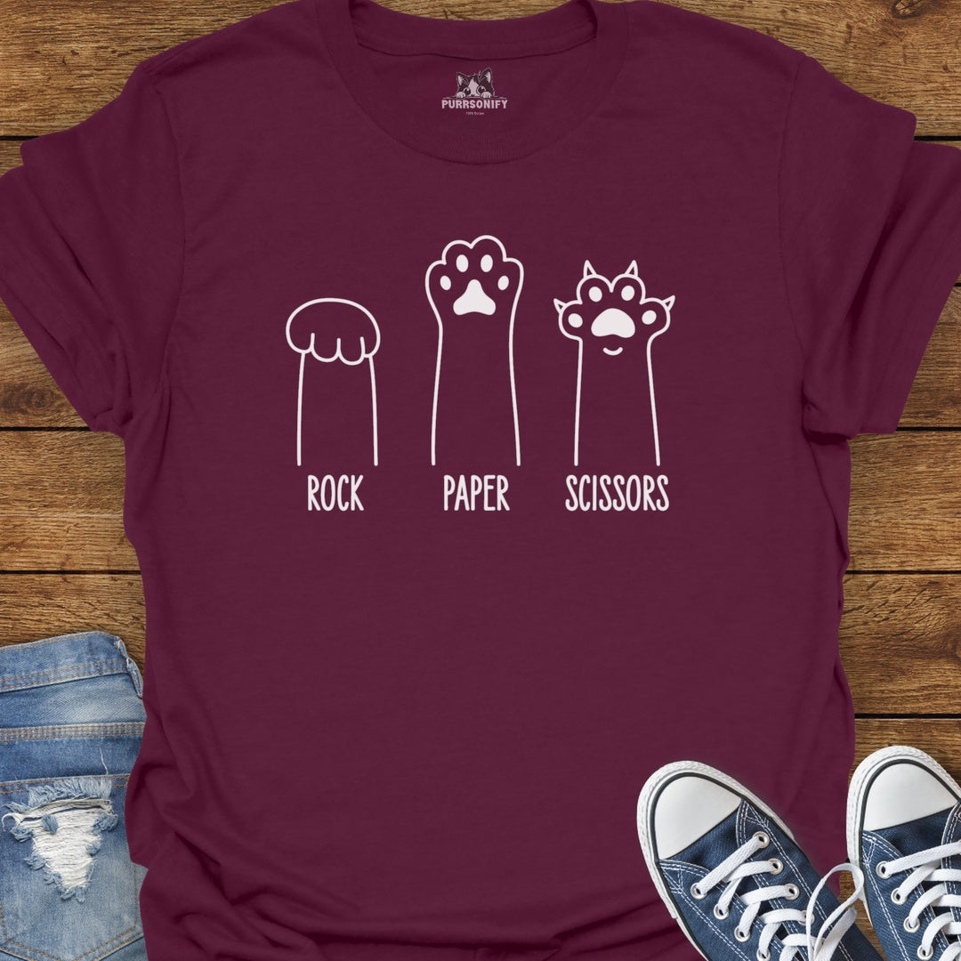 Rock Paper Scissors Cat Paws T-Shirt