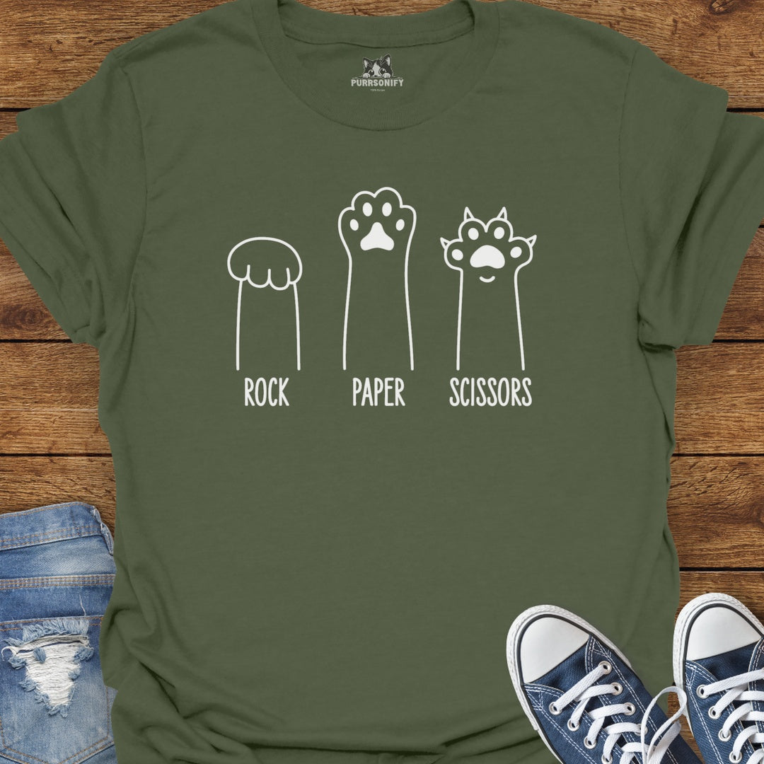 Rock Paper Scissors Cat Paws T-Shirt