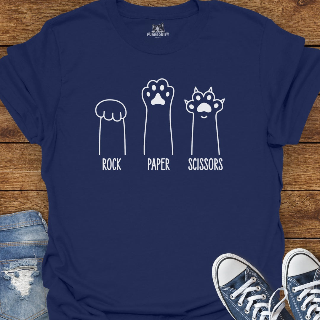 Rock Paper Scissors Cat Paws T-Shirt