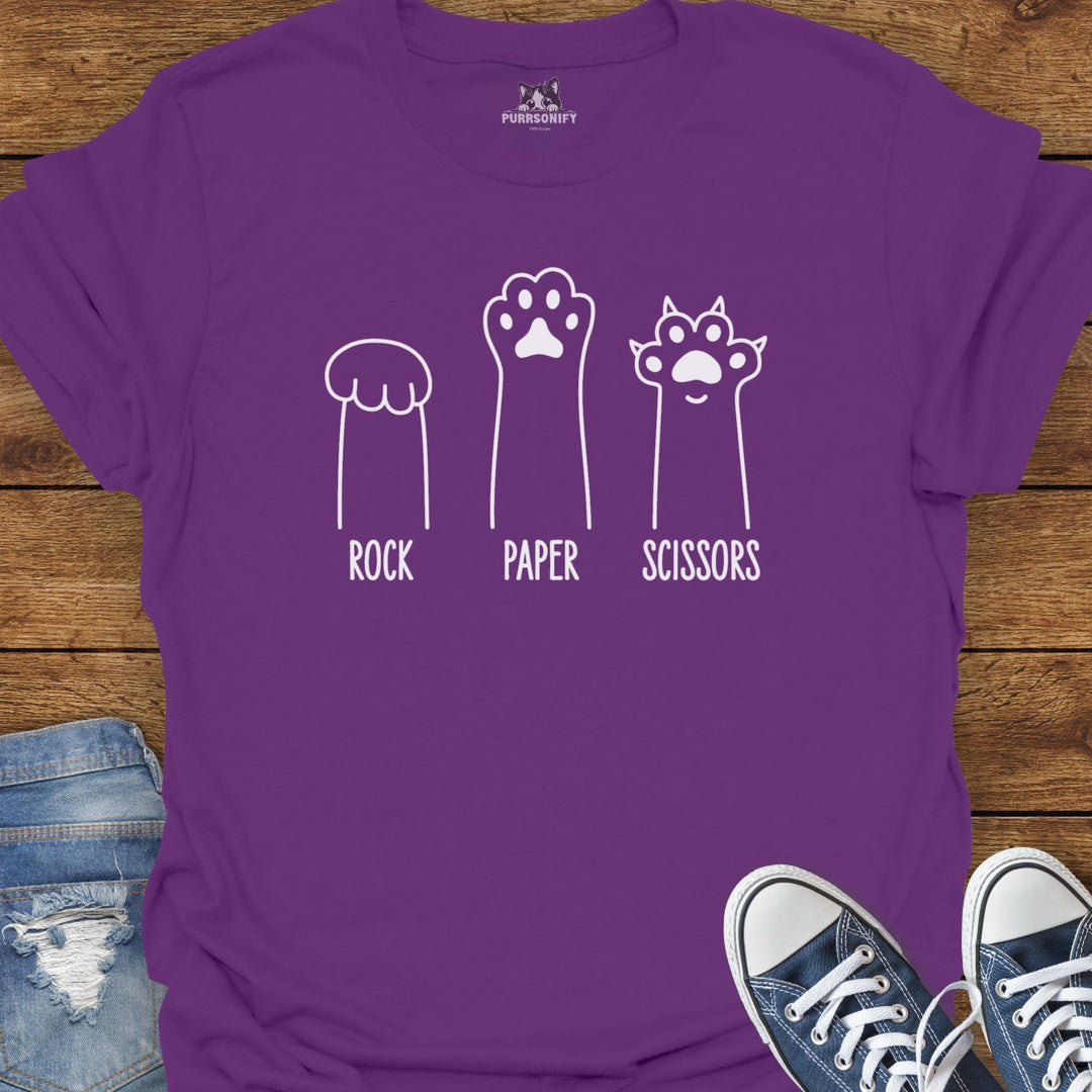 Rock Paper Scissors Cat Paws T-Shirt