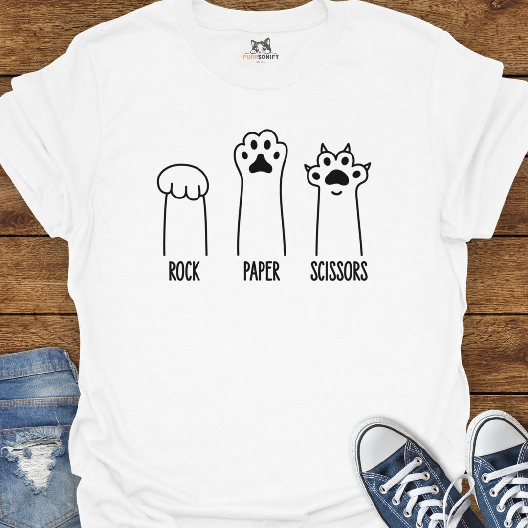 Rock Paper Scissors Cat Paws T-Shirt