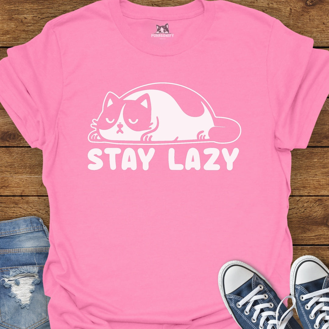 Stay Lazy Cat T-Shirt