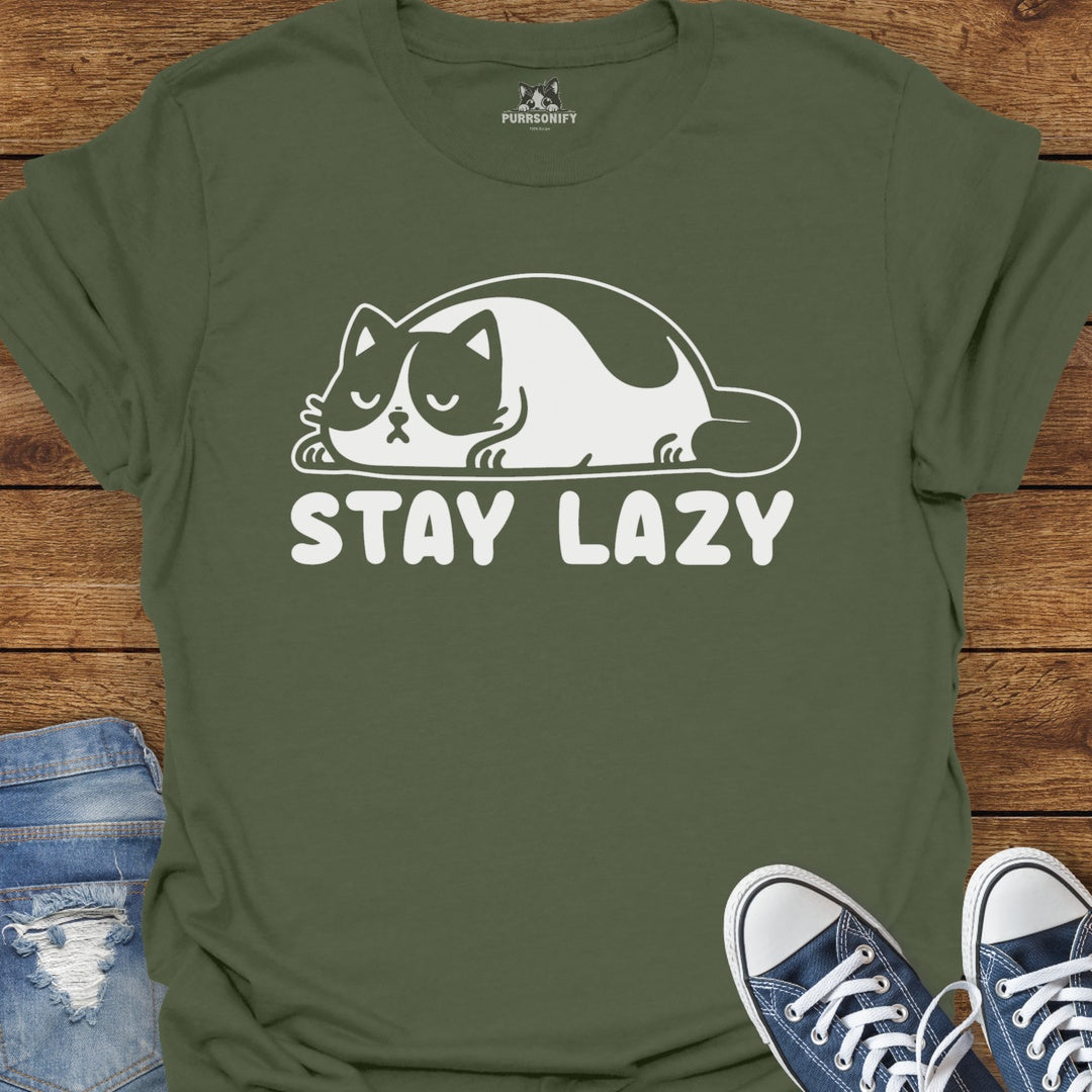 Stay Lazy Cat T-Shirt